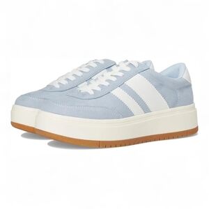Madden Girl Navida Sneakers Size 9.5 Light Blue White Striped Platform